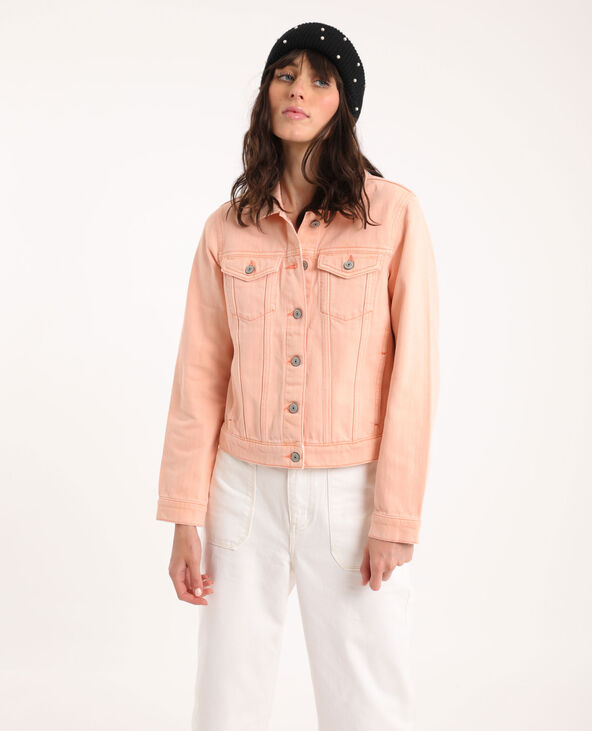 Veste en best sale jean rose pale