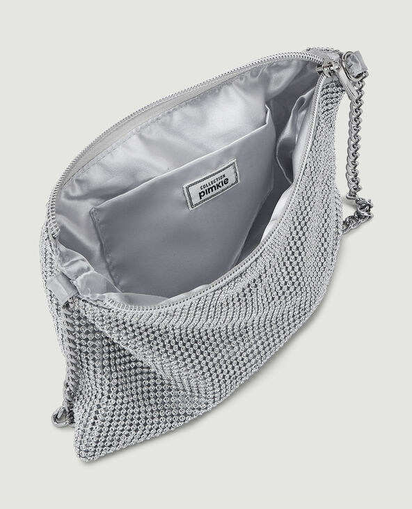 Sac porté épaule en strass argenté - Pimkie