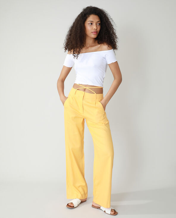 Pantalon wide leg high waist orange - Pimkie