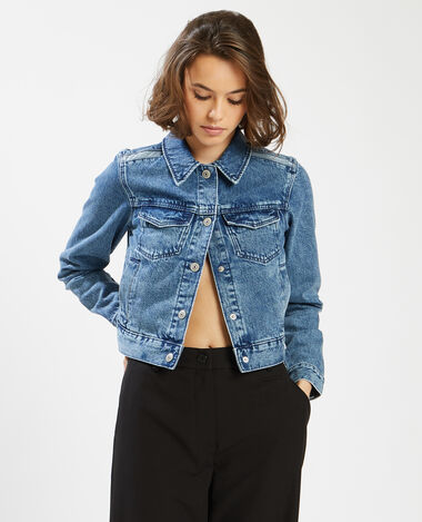 Veste courte en jean bleu - Pimkie