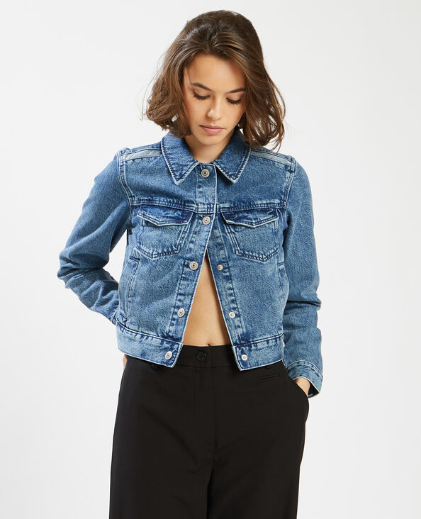 Veste courte en jean bleu - Pimkie