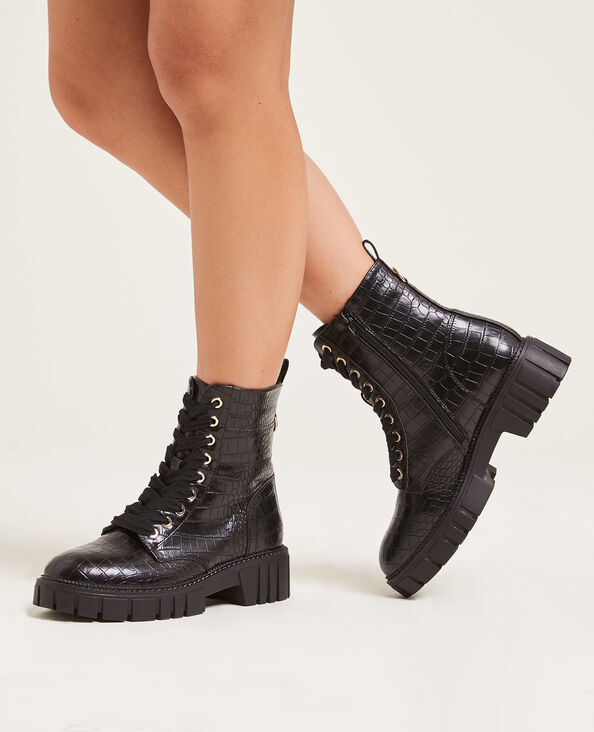 Bottines semelles crantées noir - Pimkie