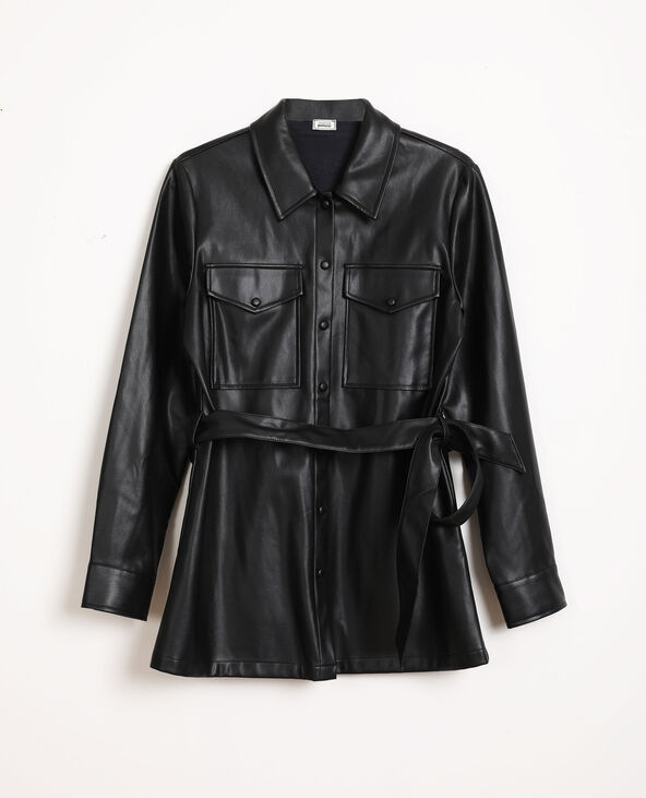 Chemise longue simili cuir outlet