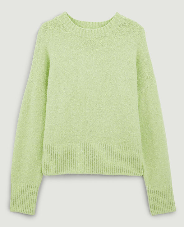 Pull maille bouclette vert anis - Pimkie