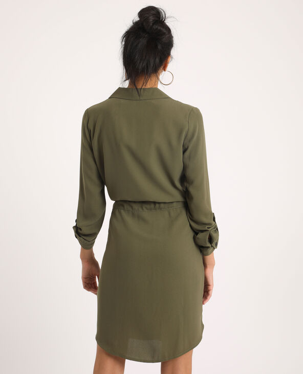 Robe ceinturée taupe - Pimkie