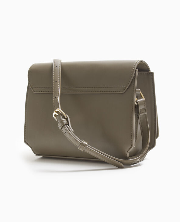 Sac boxy avec détail métal sur rabat vert kaki - Pimkie