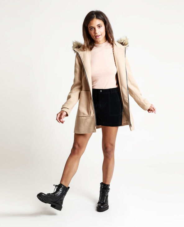 Manteau à capuche camel - Pimkie