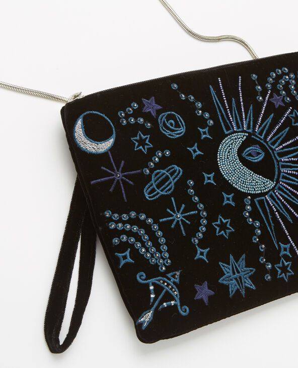 Pochette velours perles noir - Pimkie