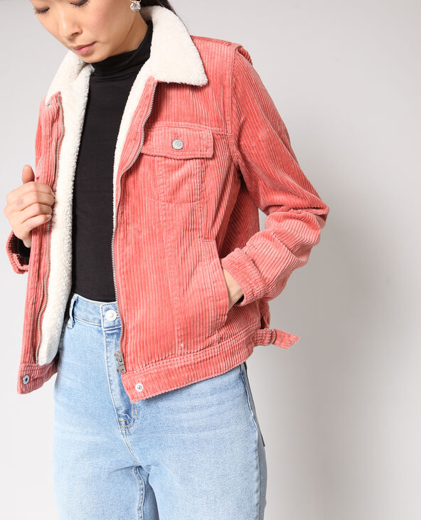 Veste velours shop rose femme