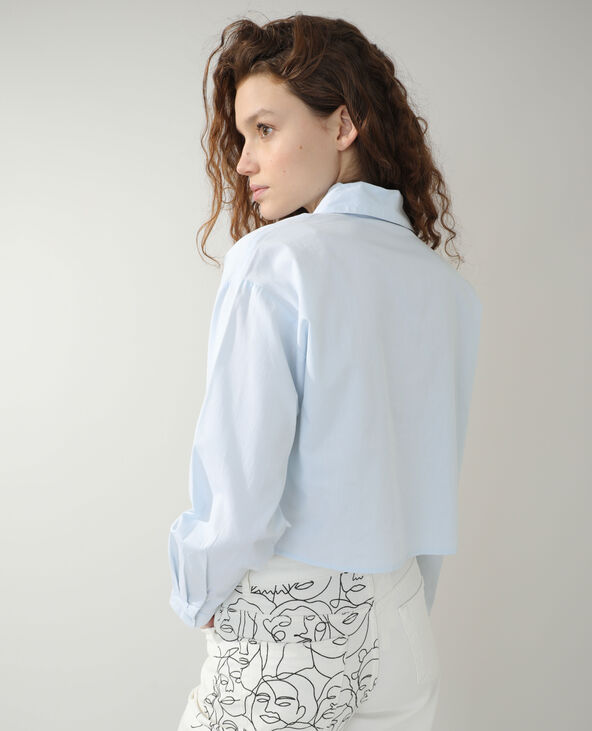 Chemise courte bleu turquoise - Pimkie