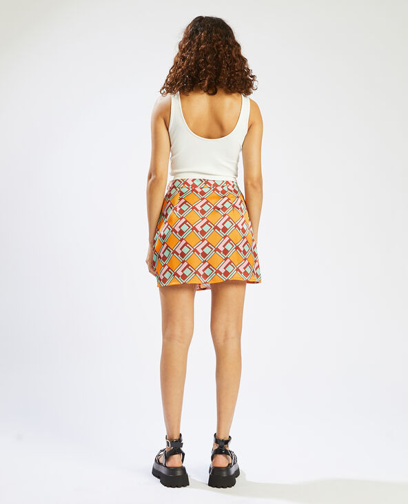 Jupe short en tissu satiné orange - Pimkie