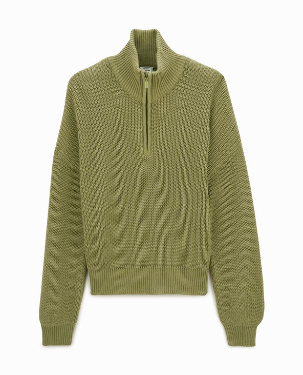 Pull col camionneur vert kaki - Pimkie