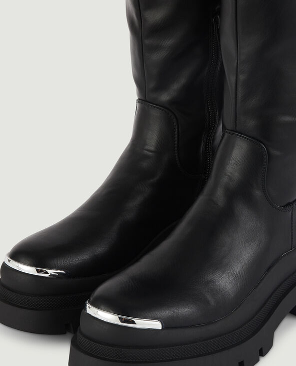 Bottes noires hautes discount