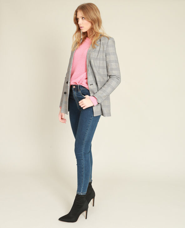 Blazer imprimé prince de Galles gris clair - Pimkie