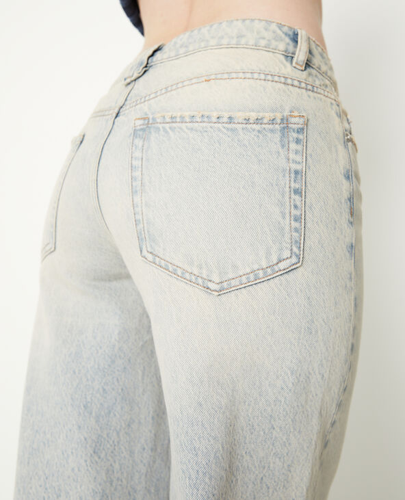 Jean wide effet destroy jaune ocre - Pimkie