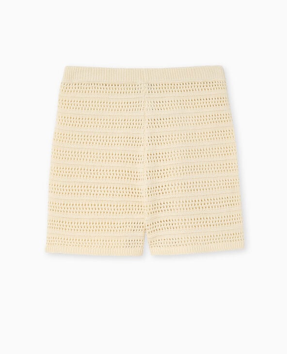 Short en maille ajourée Jaune pâle - Pimkie
