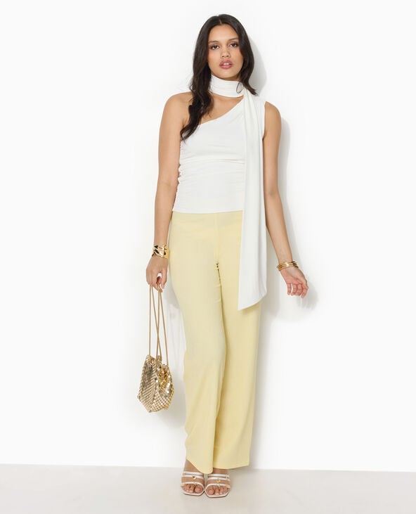 Top asymétrique one shoulder avec effet foulard blanc - Pimkie