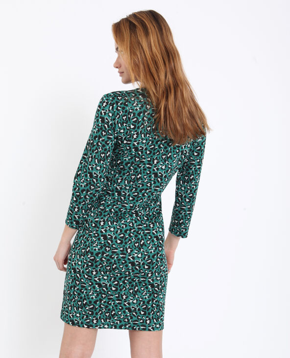 Robe midi léopard vert foncé - Pimkie