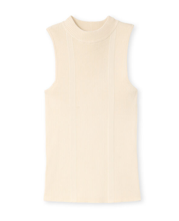 Top sans manches en maille côtelée beige - Pimkie
