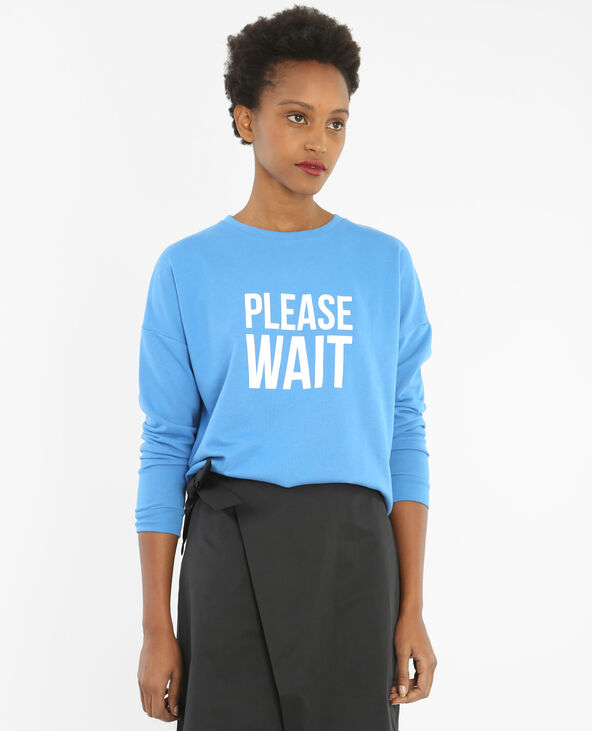 Sweat à message bleu - Pimkie