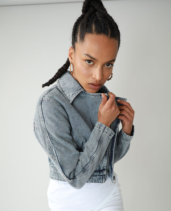 Veste perfecto en denim bleu - Pimkie