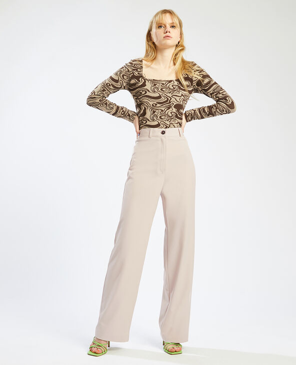 Pantalon large taille haute