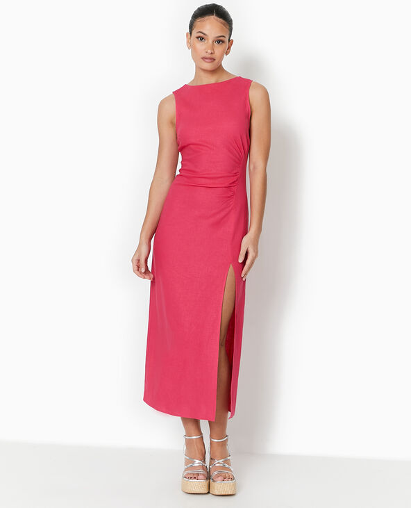 Robe longue sans manches avec dos dégagé rose fuchsia - Pimkie