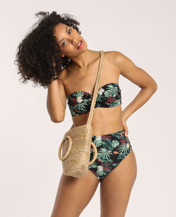 Bas de bikini tropical noir - Pimkie