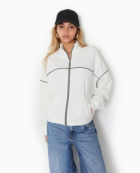 Veste de survetement en molleton blanc - Pimkie