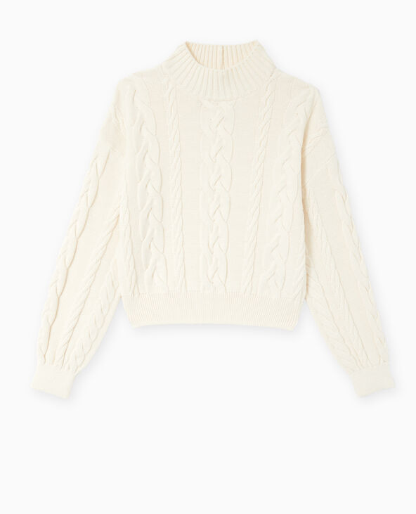 Pull en maille torsadée devant blanc - Pimkie