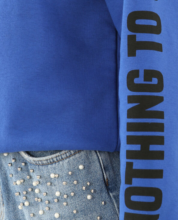 Sweat à message bleu marine - Pimkie
