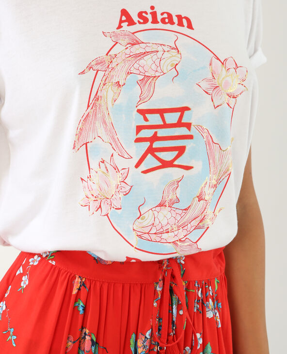 T-shirt à imprimés asiatiques blanc - Pimkie