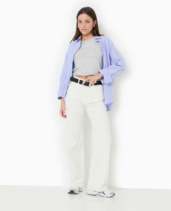 Jean wide extra long taille haute blanc - Pimkie