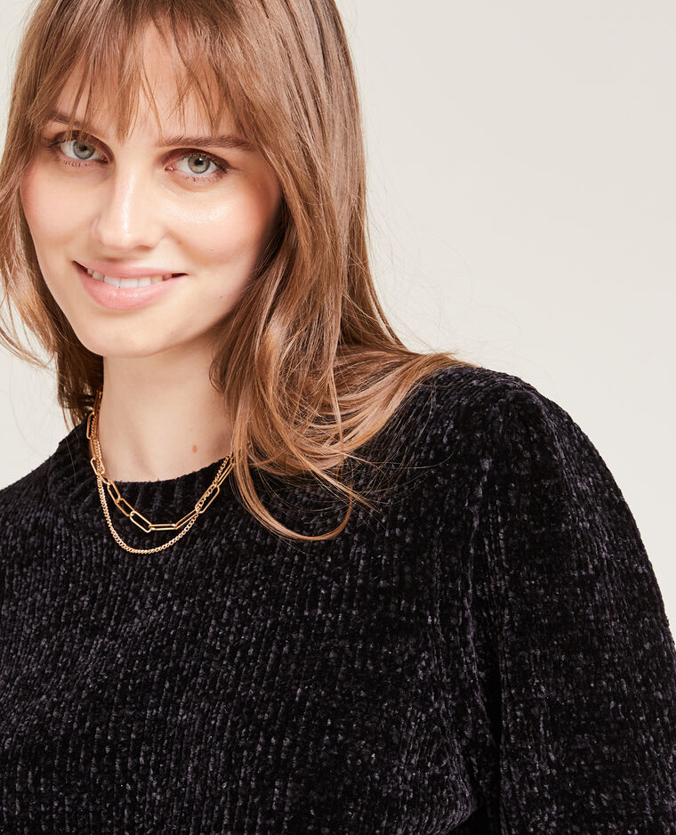 Pull en maille chenille noir - Pimkie