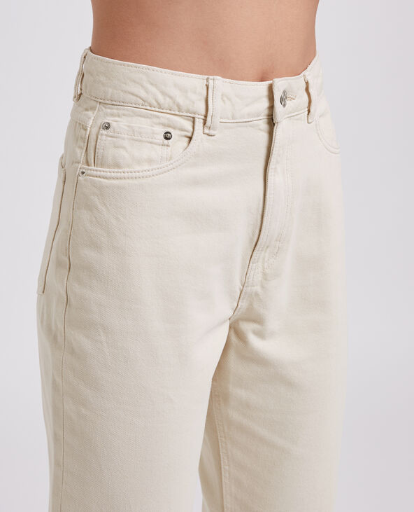 Jean droit taille haute beige - Pimkie
