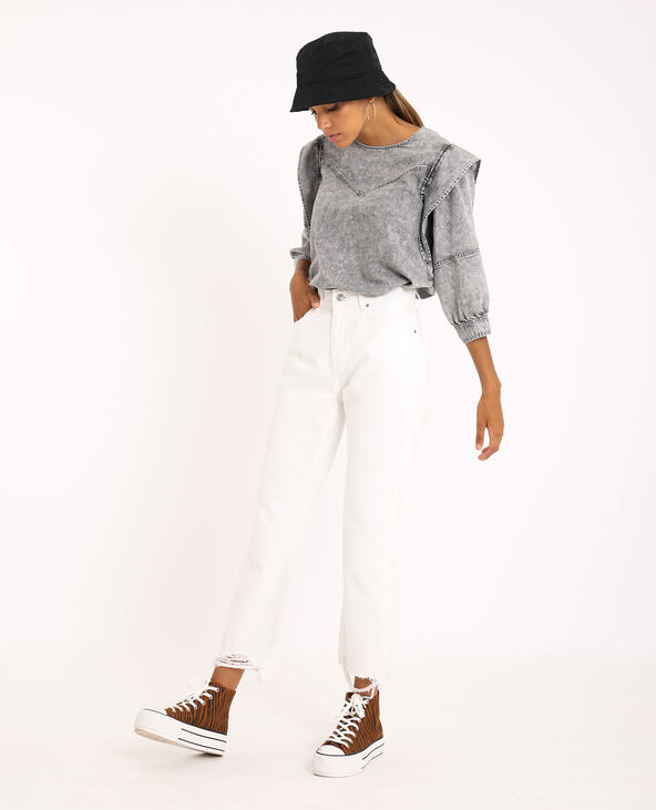Blouse en jean gris clair - Pimkie