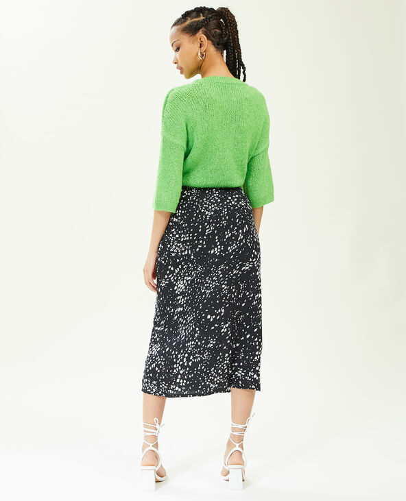 Jupe midi avec boutons et fente noir - Pimkie
