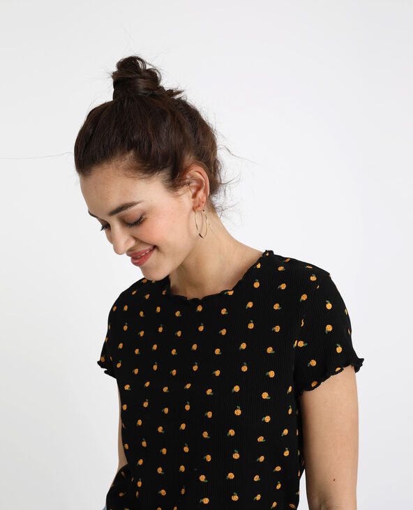 T-shirt texturé noir - Pimkie