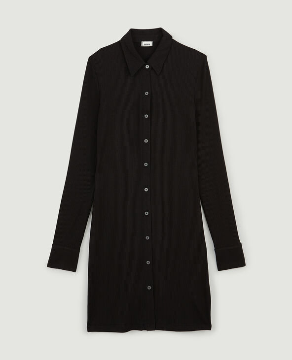 Robe courte boutonnée noir - Pimkie
