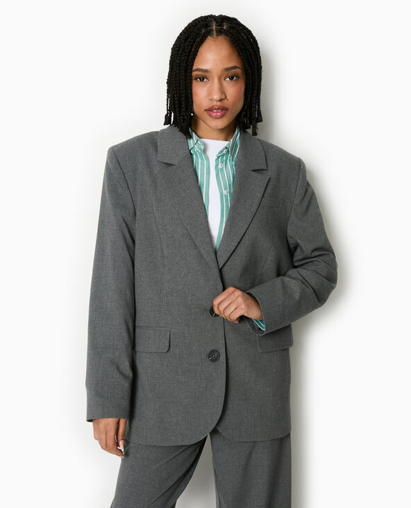 Veste blazer oversize gris foncé - Pimkie
