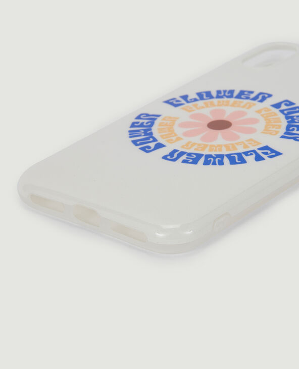 Coque iPhone Flower Power blanc - Pimkie