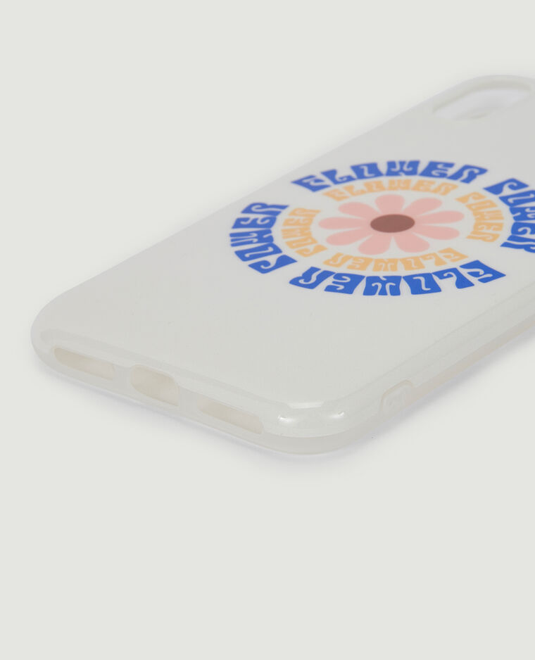 Coque iPhone Flower Power blanc - Pimkie