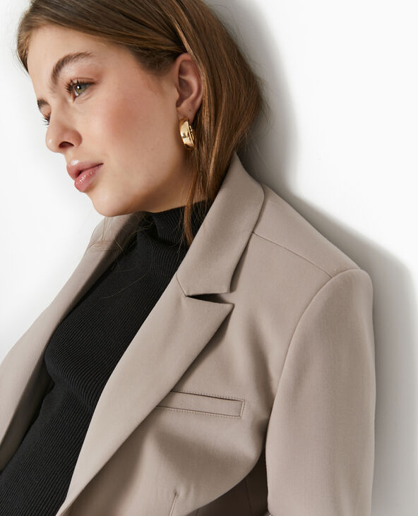 Veste blazer courte avec pinces beige - Pimkie