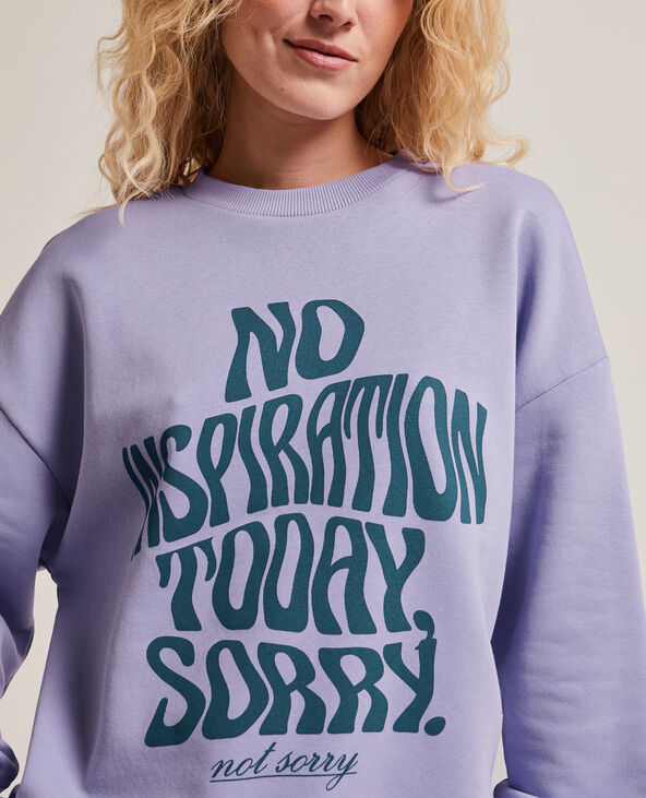 Sweat oversize col rond violet - Pimkie