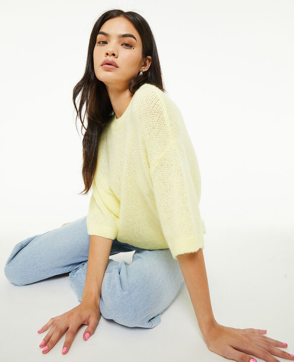 Pull manches courtes jaune - Pimkie