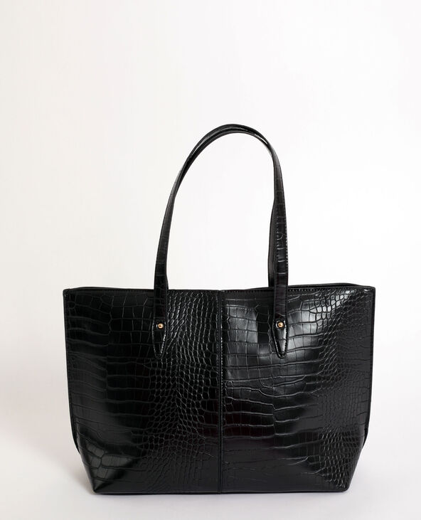 Sac cabas croco store noir