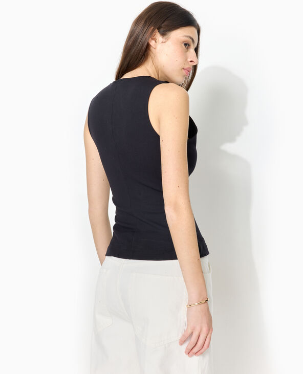 Top effet gilet sans manches avec boutons bijoux noir - Pimkie
