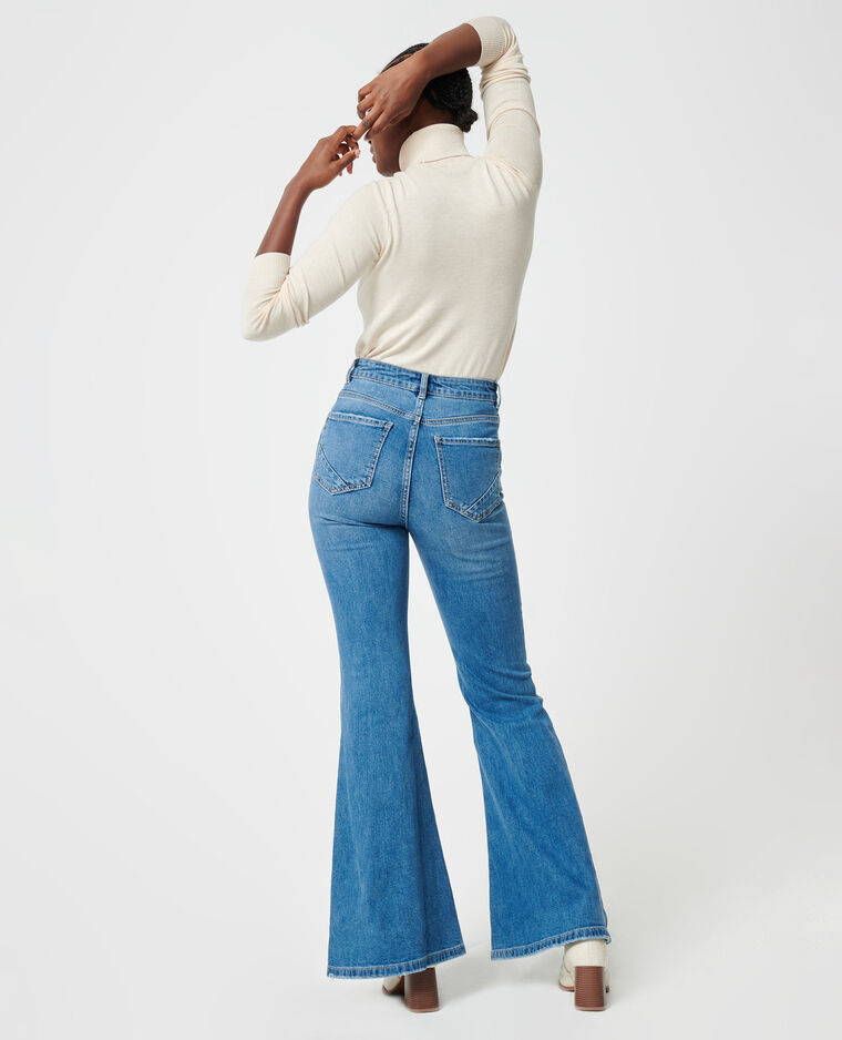 Jean flare taille haute bleu - Pimkie