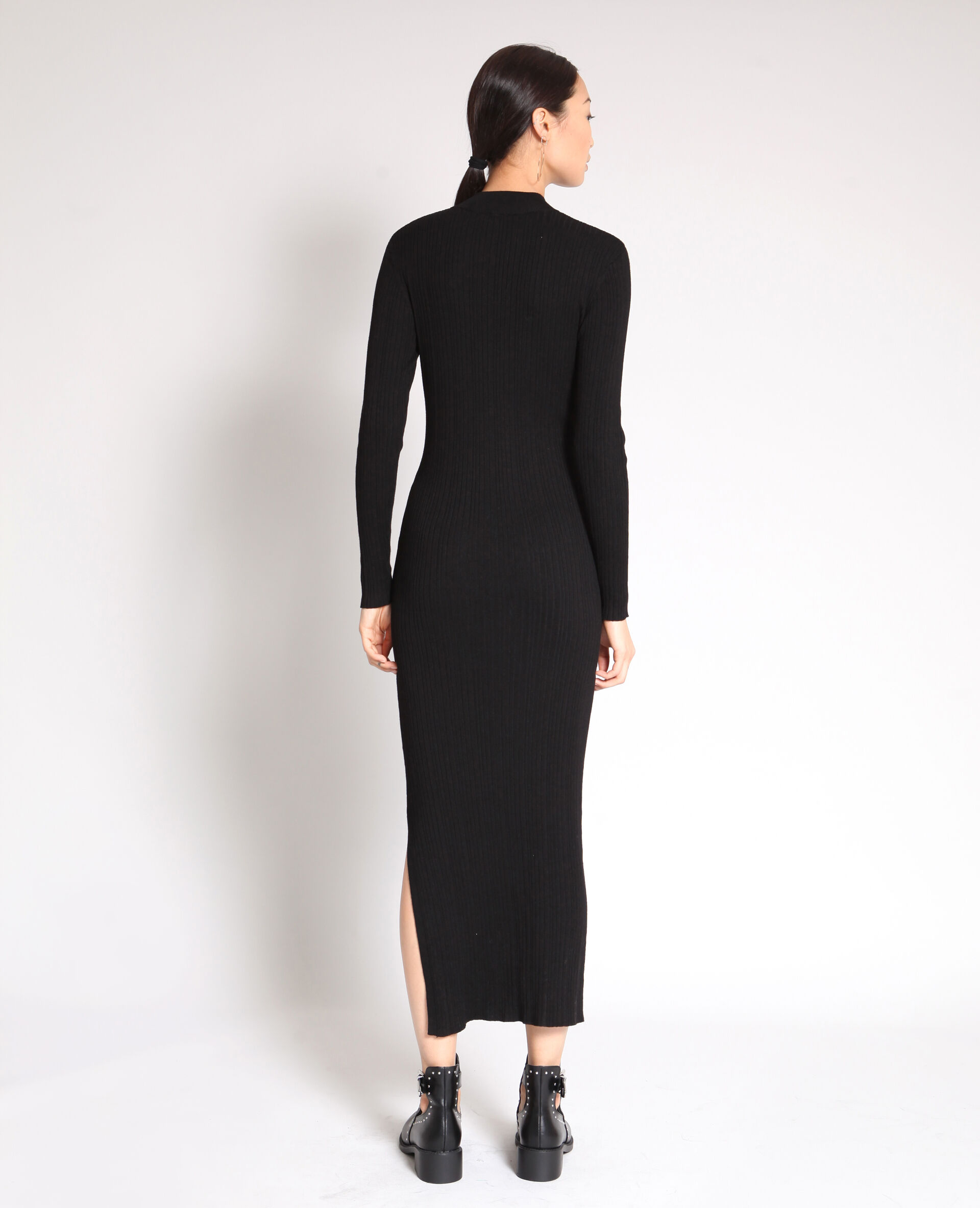 robe noir moulante longue
