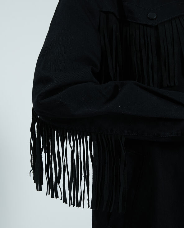 Veste à franges noir - Pimkie